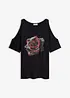 Cold shoulder-topp i viskose, bonprix