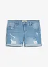 Denimshorts Mid Waist med destroyed-effekt, bonprix