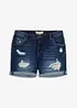 Denimshorts Mid Waist med destroyed-effekt, bonprix