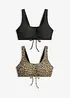 Bustier-bikinitopp med knyting (2-pack), bonprix