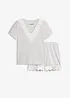 Kort pyjamas i ribbemateriale i 100% bomull, bonprix