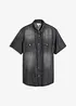 Kortermet skjorte i denim i økologisk bomull, Slim Fit, bonprix