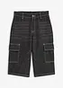 Loose fit-lang bermudashorts i denim med kontrastsømmer, bonprix