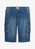 Lang bermudashorts i lett denim med elastisk linning, Regular fit, bonprix