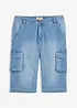 Lang bermudashorts i lett denim med elastisk linning, Regular fit, bonprix