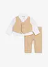 Dress-sett med skjorte, vest og bukse av 100% bomull (3-delt sett), bonprix