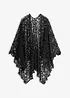 Poncho med blonder i heklet stil, bonprix