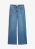 Wide Leg-jeans Mid Waist, komfortlinning, bonprix
