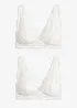 Bralette uten spiler i elegant blondemateriale (2-pack), bonprix