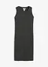 Kjole i ribbet materiale med sidesplitter, av lett viskosemiks, bonprix