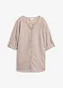 Bluse med lin og 3/4-lange ermer, bonprix