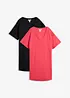 T-shirt kjole med V-utringning, oversized (2-pack), bonprix