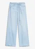 Wide Leg-jeans, Mid Waist, med belte, bonprix