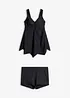 Lang tankini  med sikksakkfald (2-delt sett), bonprix