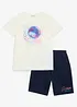 T-skjorte og sweat-bermudashorts av 100% økologisk bomull (sett i 2 deler), bonprix