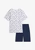 Kort pyjamas av 100% bomull 2-delt sett, bonprix