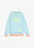 Oversized sweatshirt med fargerike ermekanter, av 100% bomull, bonprix