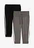 Joggebukse i bomull (2-pack), caprilengde, bonprix