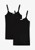 Lang singlet av økologisk bomull, 2-pack, bonprix