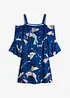 Off shoulder-kjole i utskrådd modell, bonprix