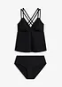 Tankini med kryssende stropper, hurtigtørkende, bonprix