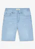 Bermudashorts i denim med stretchlinning, Regular fit, bonprix
