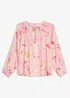 Chiffonbluse med knytebånd, bonprix