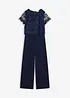 Jumpsuit i mykt scuba-materiale med blonder, bonprix
