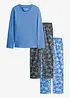 Pyjamas (3-delt sett) av ren bomull, bonprix