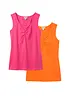 Singlet i elastisk, økologisk bomullsblanding (2-pack), bonprix