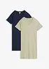 T-shirt kjole med V-utringning, oversized (2-pack), bonprix