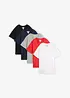 Vid, lang topp med V-hals, kortermet (5-pack), bonprix