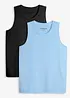Treningssinglet i hurtigtørkende materiale med bomull (2-pack), bonprix