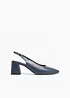 Slingback-pumps i skinn, bonprix