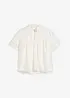 Kortermet bluse med innfelte blonder, bonprix