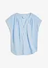 Kortermet bluse i 100% bomullsmusselin, bonprix