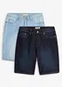 Bermudashorts i denim med stretch, Regular Fit (2-pack), bonprix