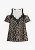 Cold shoulder-topp med blonder, bonprix