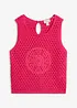 Topp i 100% bomull og heklet look, bonprix