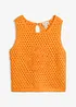 Topp i 100% bomull og heklet look, bonprix