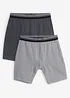 Boksershorts med bomull i ettersittende modell med lange ben (2-pack), bonprix