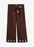 Culotte i lin med belte (2-delt sett), bonprix