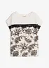 Oversized topp med blondebånd, bonprix