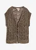 Strikket vest med viskose, hullmønster og glittergarn, bonprix