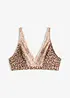 Bralette uten bøyle med mykt fôr og leopardmønster, bonprix