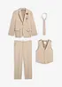 Dress (4-delt sett) med vest og slips, Regular Fit, bonprix