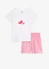 Kort pyjamas av 100% bomull i 2-delt sett, bonprix