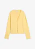 Finstrikket cardigan med silke, bonprix