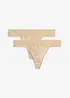 Tanga-stringtruse i blondemateriale (2-pack), bonprix