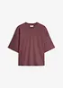 Kort, oversized topp i formstabil, 100% økologisk bomull, bonprix